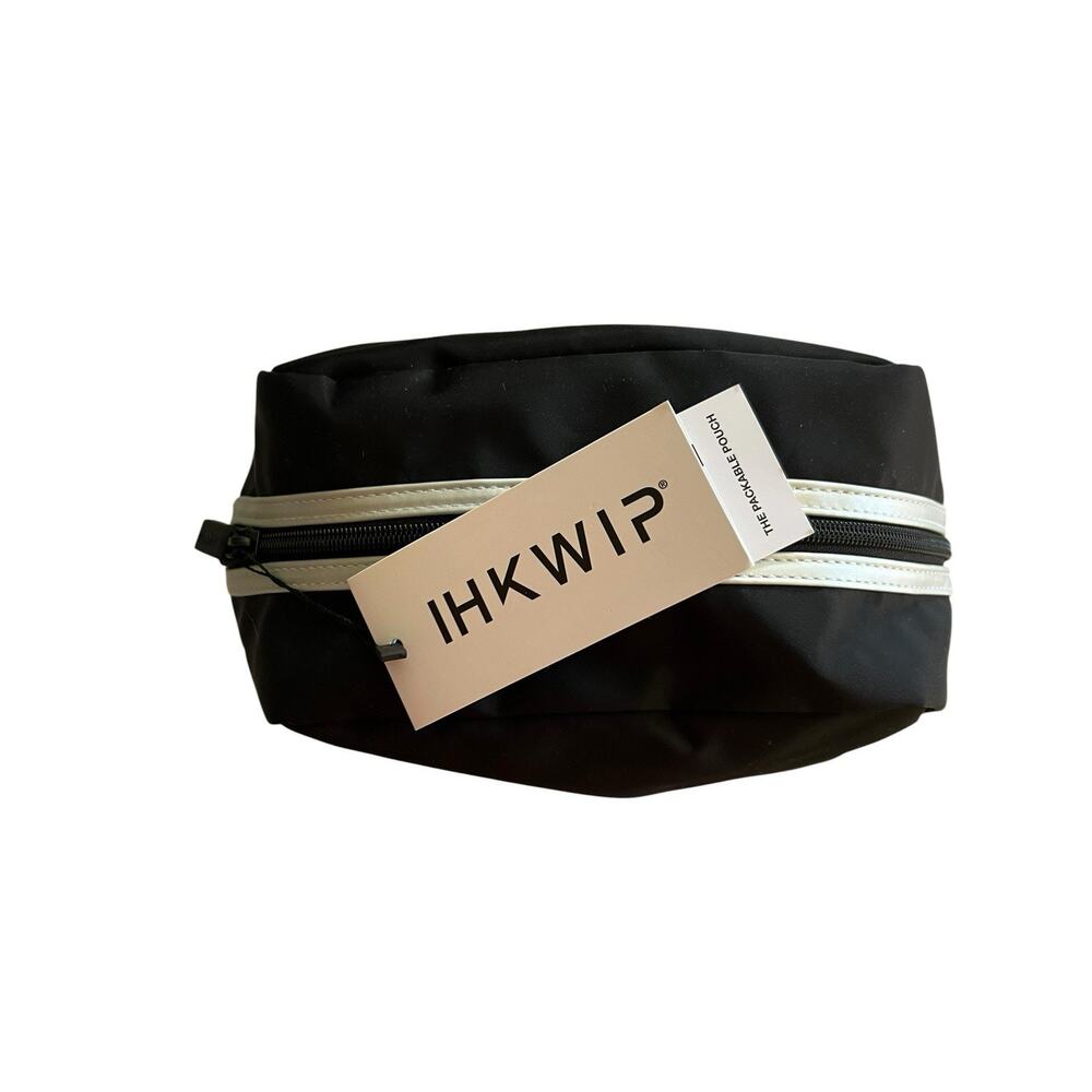 IHKWIP Black Toiletry Bag, Dop Kit. Packable For Travel New With Tags Carry All